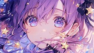 紫发动漫插画女孩