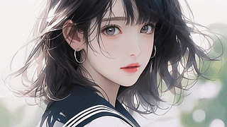 短发动漫插画女孩
