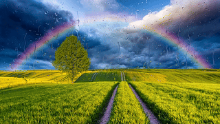 草原彩虹雨