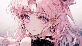 粉发动漫插画少女