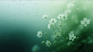 绿色雨滴屏 动态壁纸 | 作者：草莓酱