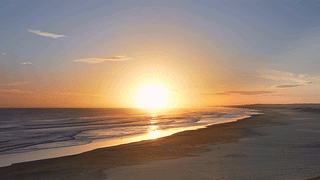 夕阳海浪
