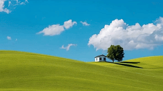唯美的自然小屋风景