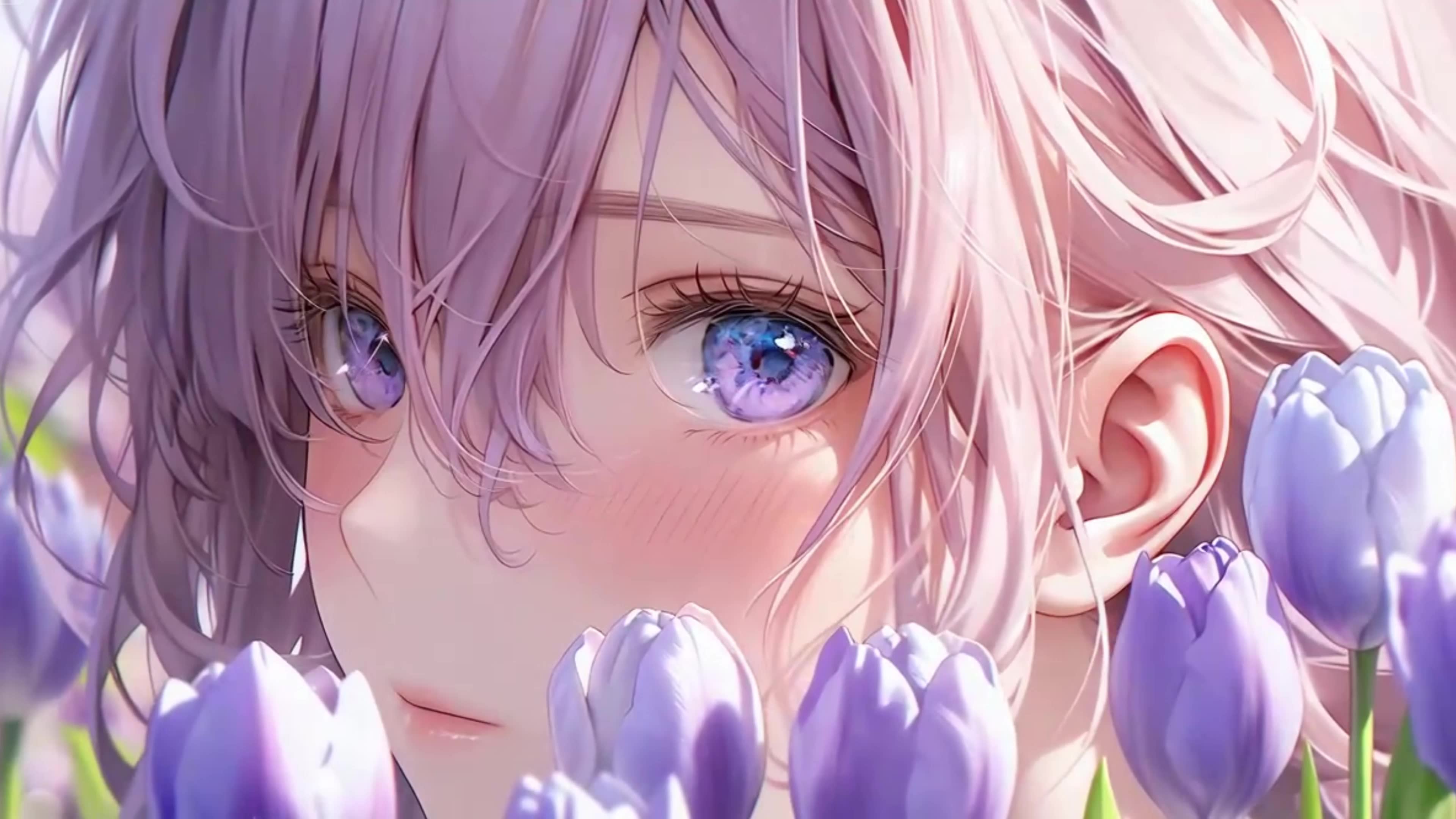 郁金香动漫插画少女