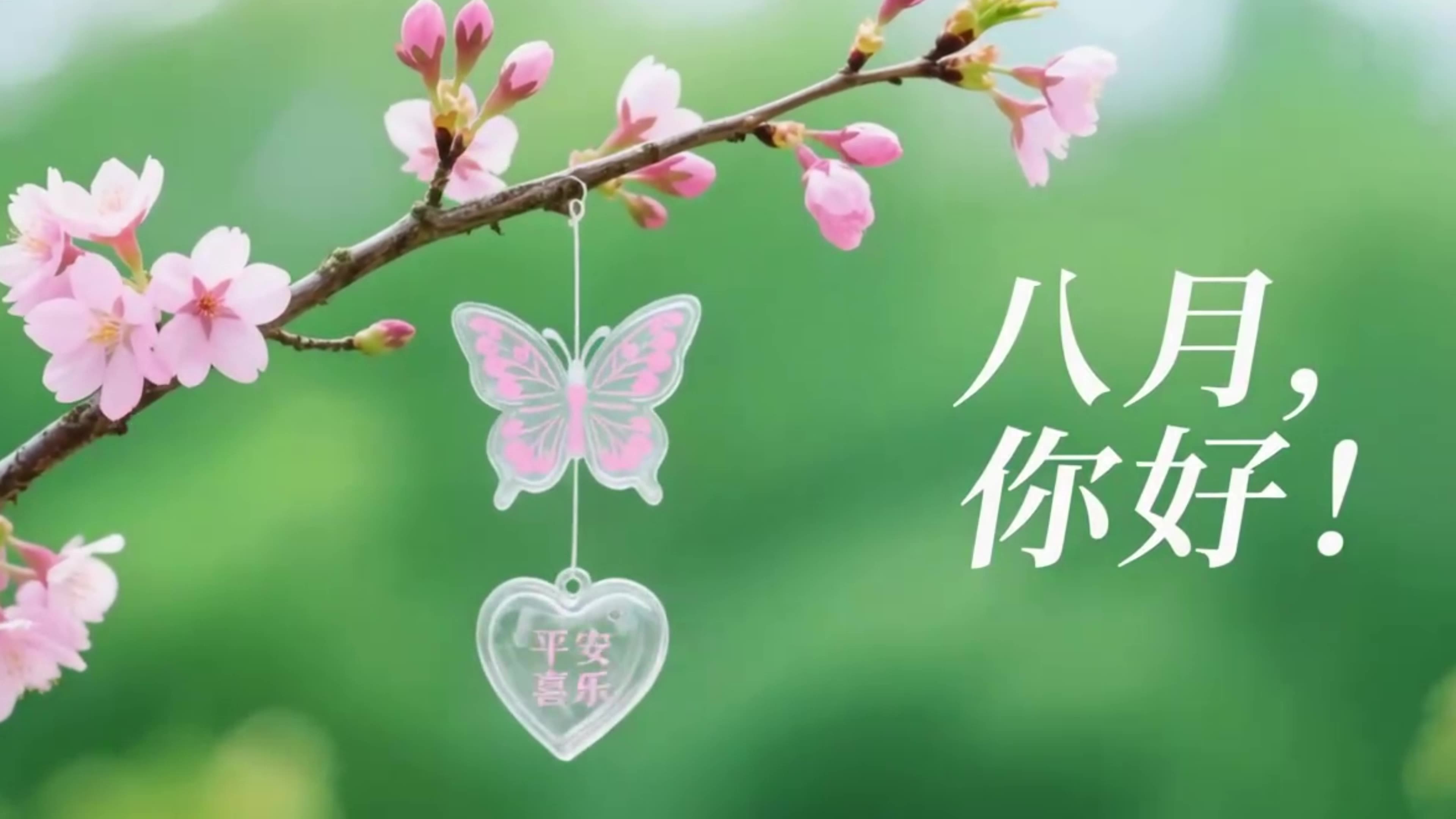 唯美清新的花八月你好