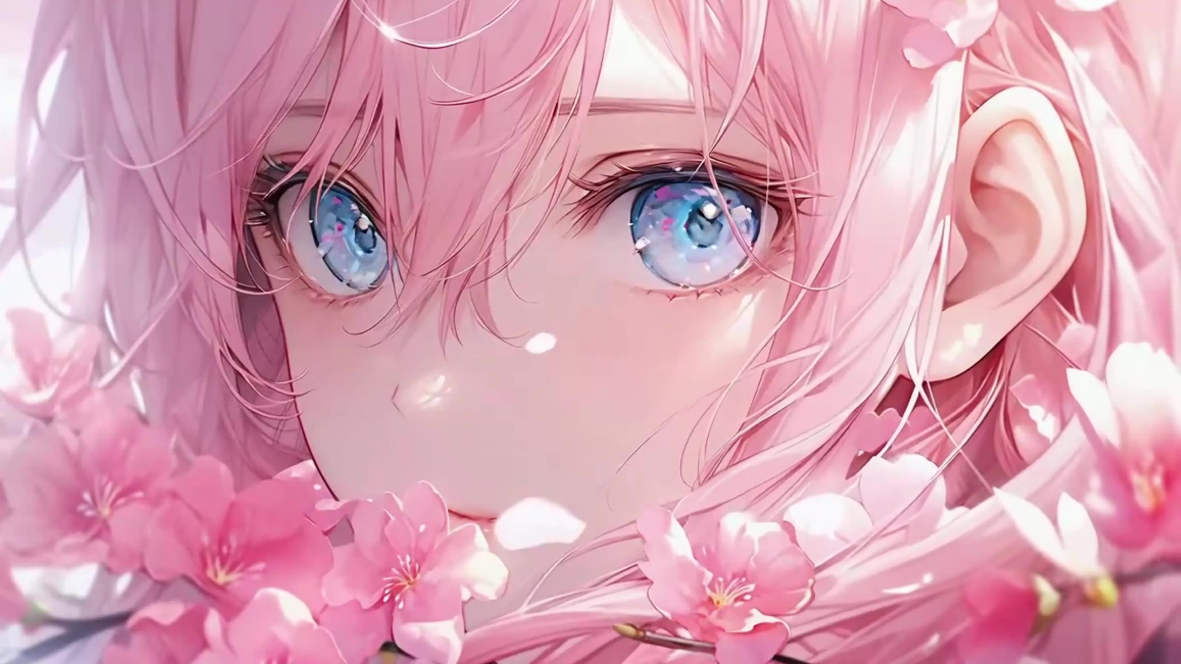 唯美粉发少女