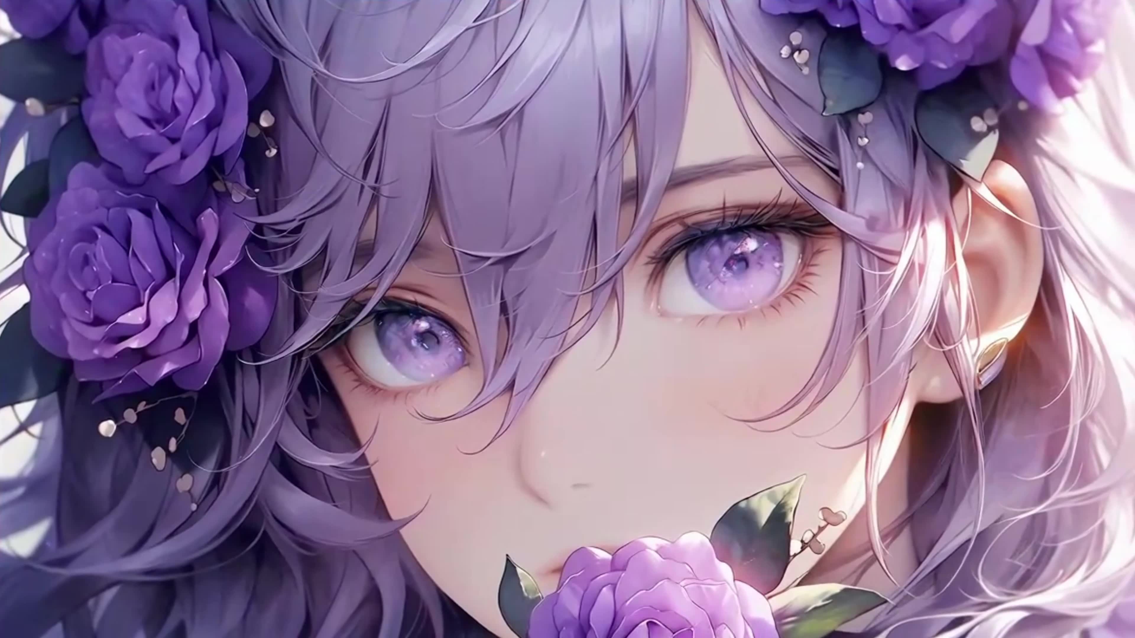 唯美紫花少女