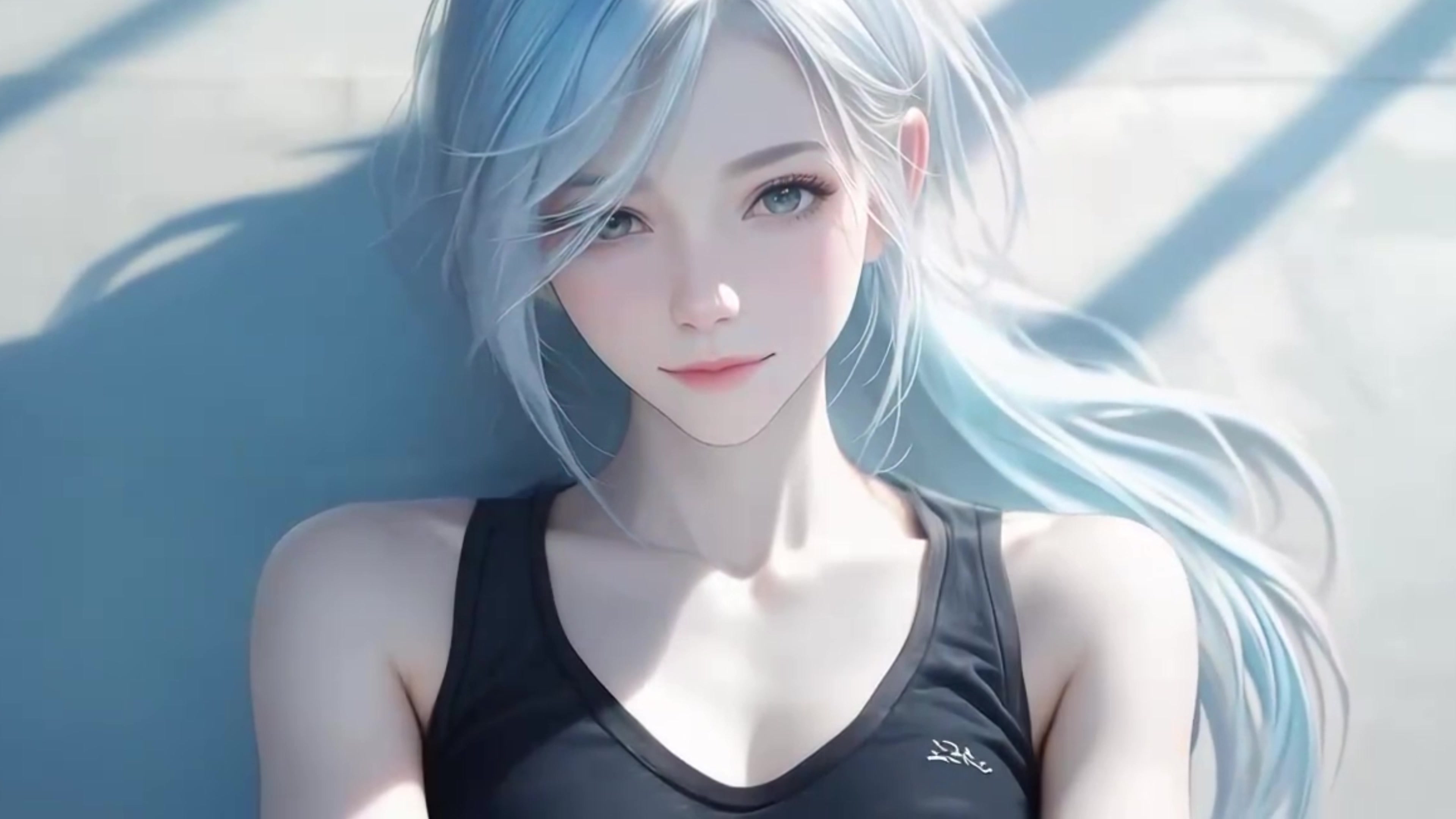 银发少女插画
