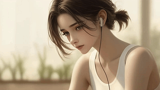 戴耳机的女孩