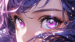 紫发动漫插画女孩