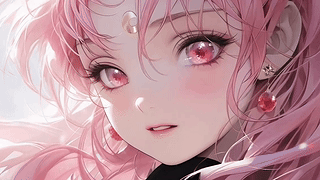 粉发动漫插画女孩
