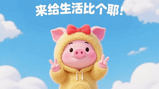比耶的可爱小猪