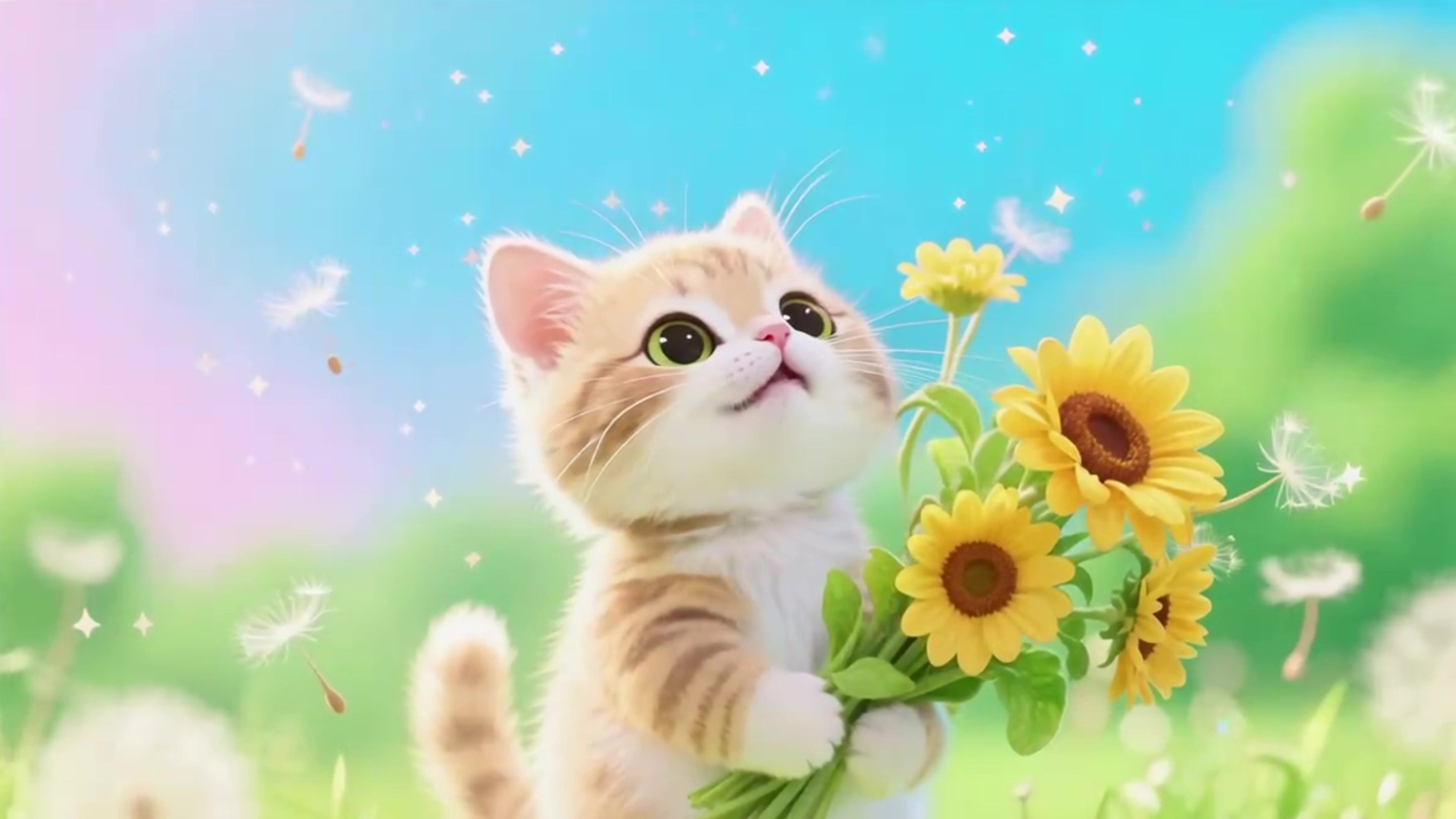 向日葵可爱猫咪