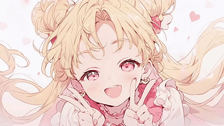 比耶动漫插画少女