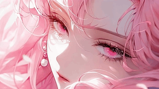 粉发动漫插画女孩