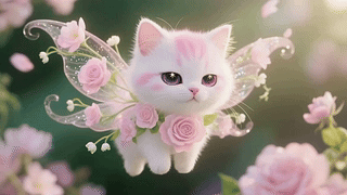 可爱的花仙子猫咪