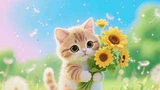 向日葵可爱猫咪