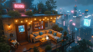 雨夜都市小屋