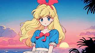 金发动漫插画少女