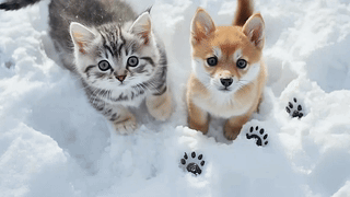 可爱的猫咪狗狗