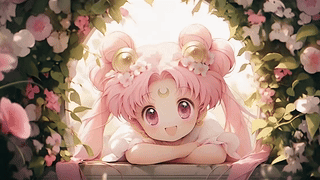 粉发动漫插画美少女