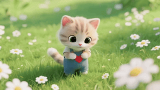 草地上的可爱猫咪