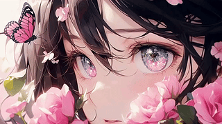 蝴蝶花动漫插画少女