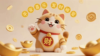 可爱的发财猫平安喜乐发财被爱