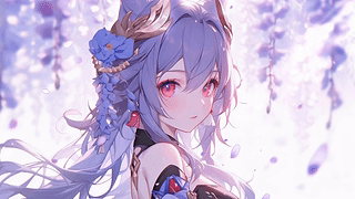 紫藤花下