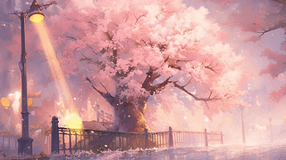 雨后樱花