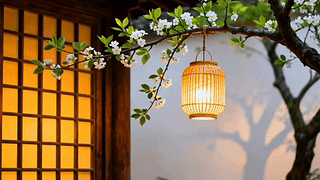 庭院花树灯笼
