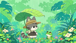 小猫的荷叶伞奇遇