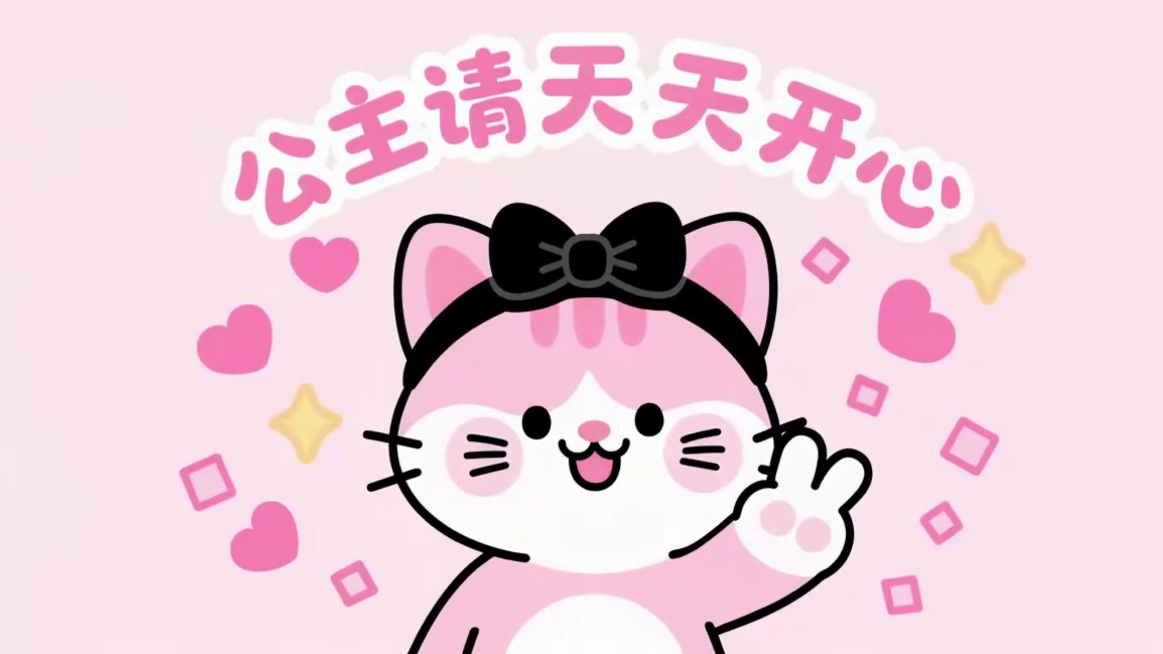 可爱猫咪公主请天天开心