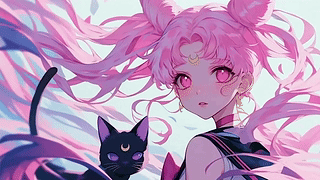 少女和黑猫