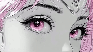粉发少女插画