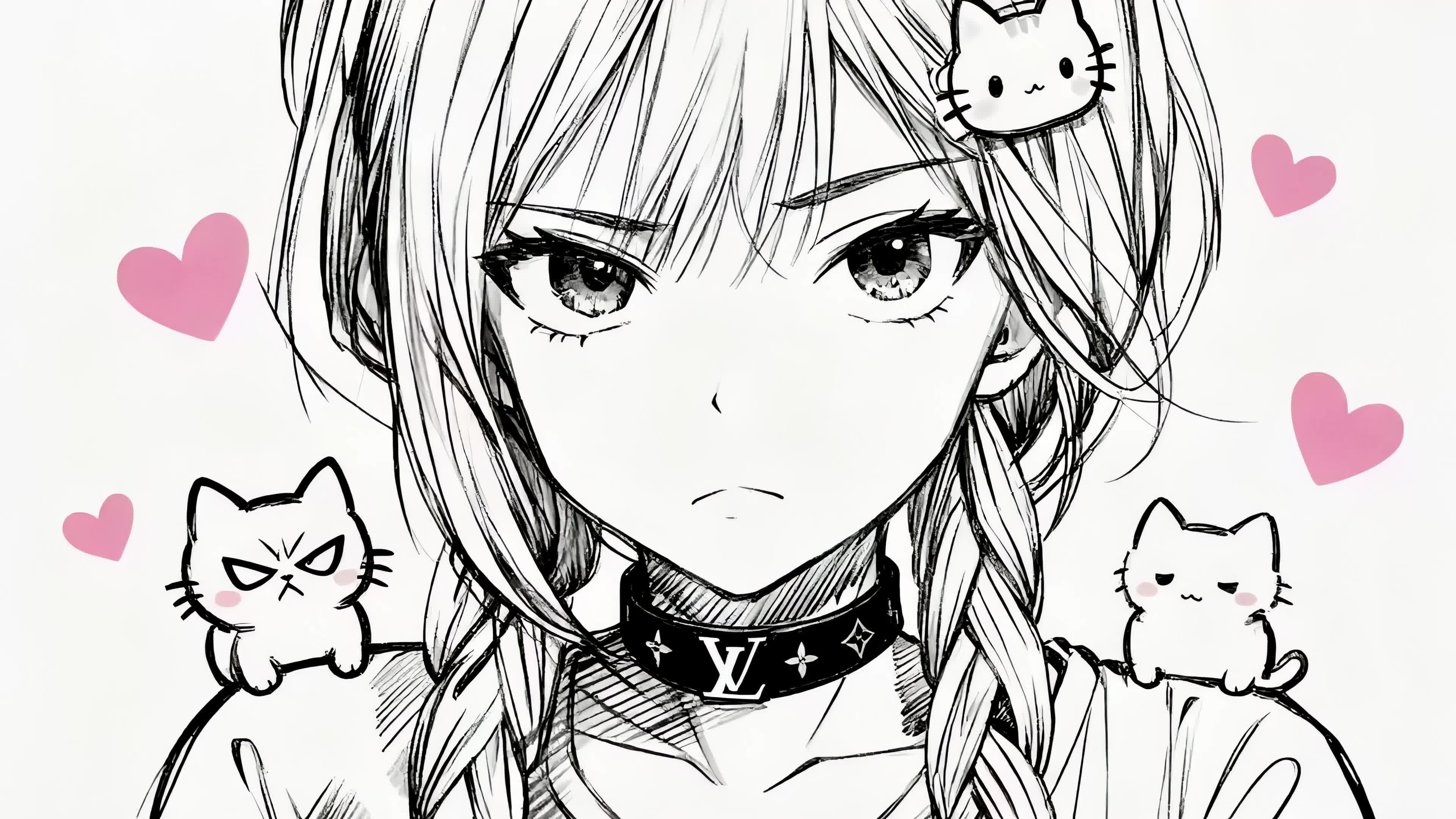 线稿插画萝莉kuroha欲语
