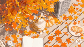 治愈秋天小猫