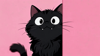 可爱的小黑猫