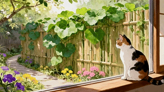 窗边的猫咪