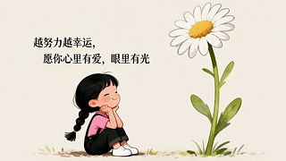 可爱女孩与花花