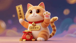 可爱的招财猫咪