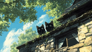 屋顶上的猫咪