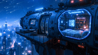 未来雨夜船舱