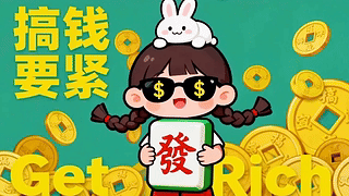 可爱女孩搞钱要紧