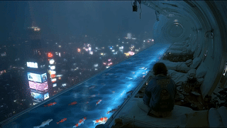 未来雨夜城市