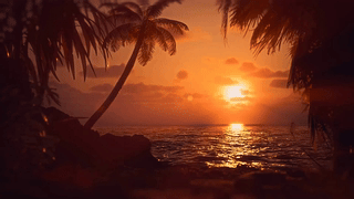 唯美夕阳海面