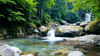 山间绿林流水
