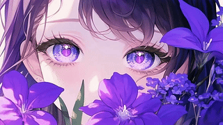 紫花动漫插画少女