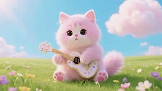 忧伤的弹琴小猫