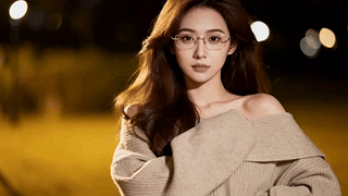 露肩毛衣气质美女